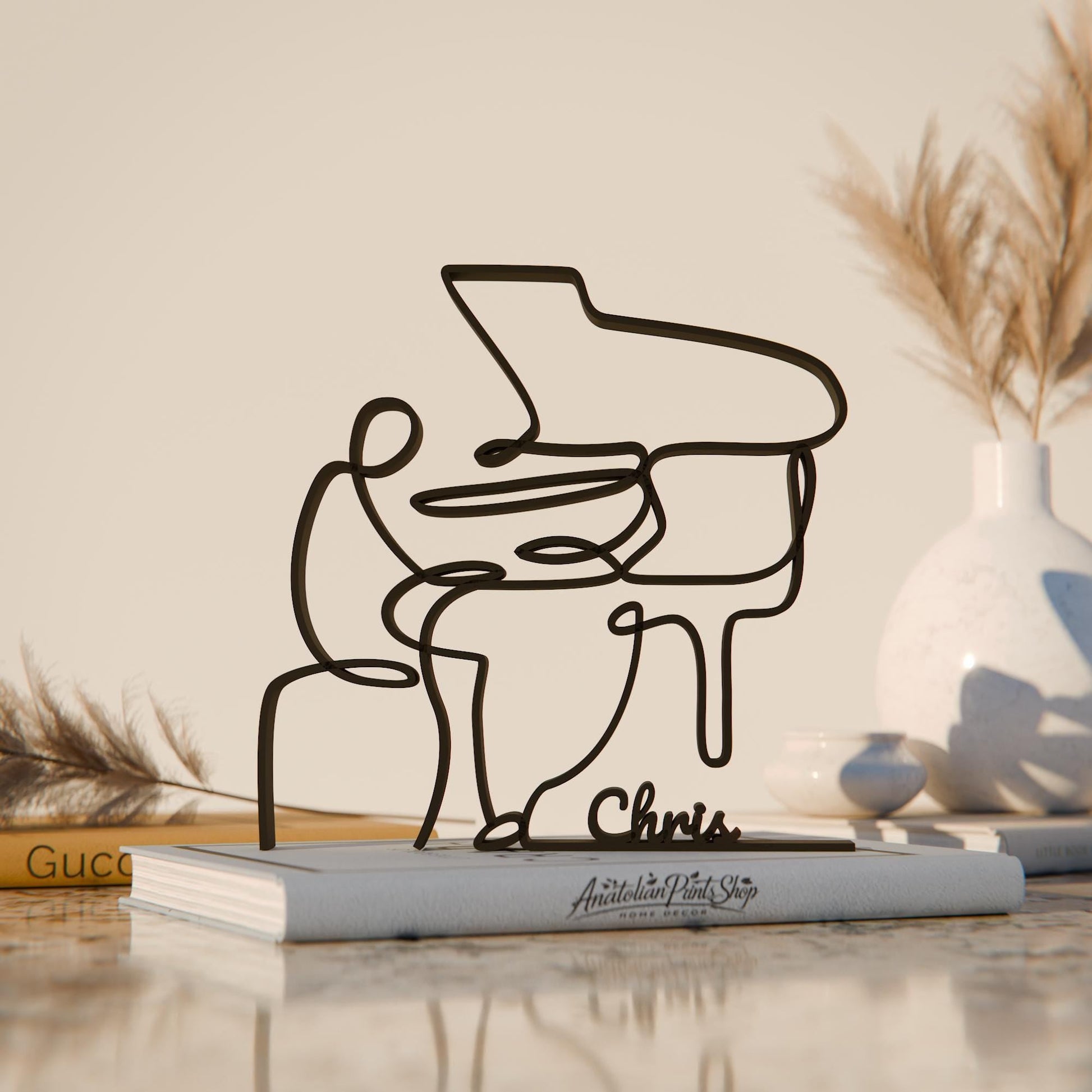 Anatolian Gift BoxPianist - Customized Line Art Figure