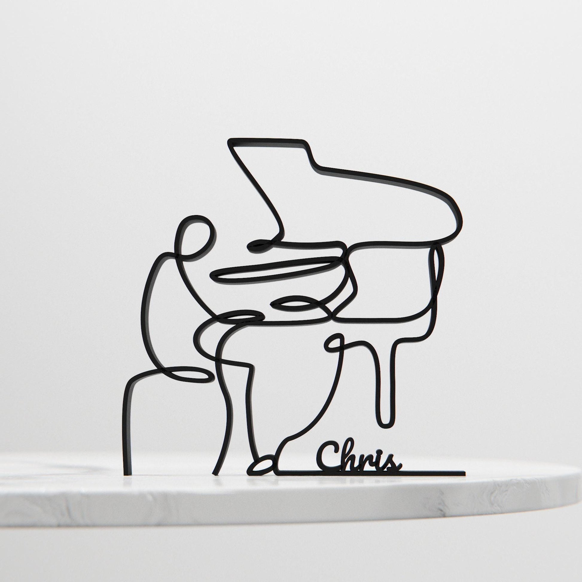 Anatolian Gift BoxPianist - Customized Line Art Figure