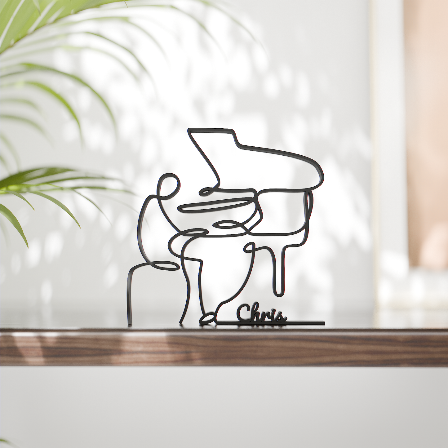 Pianist - Customized Line Art Figure