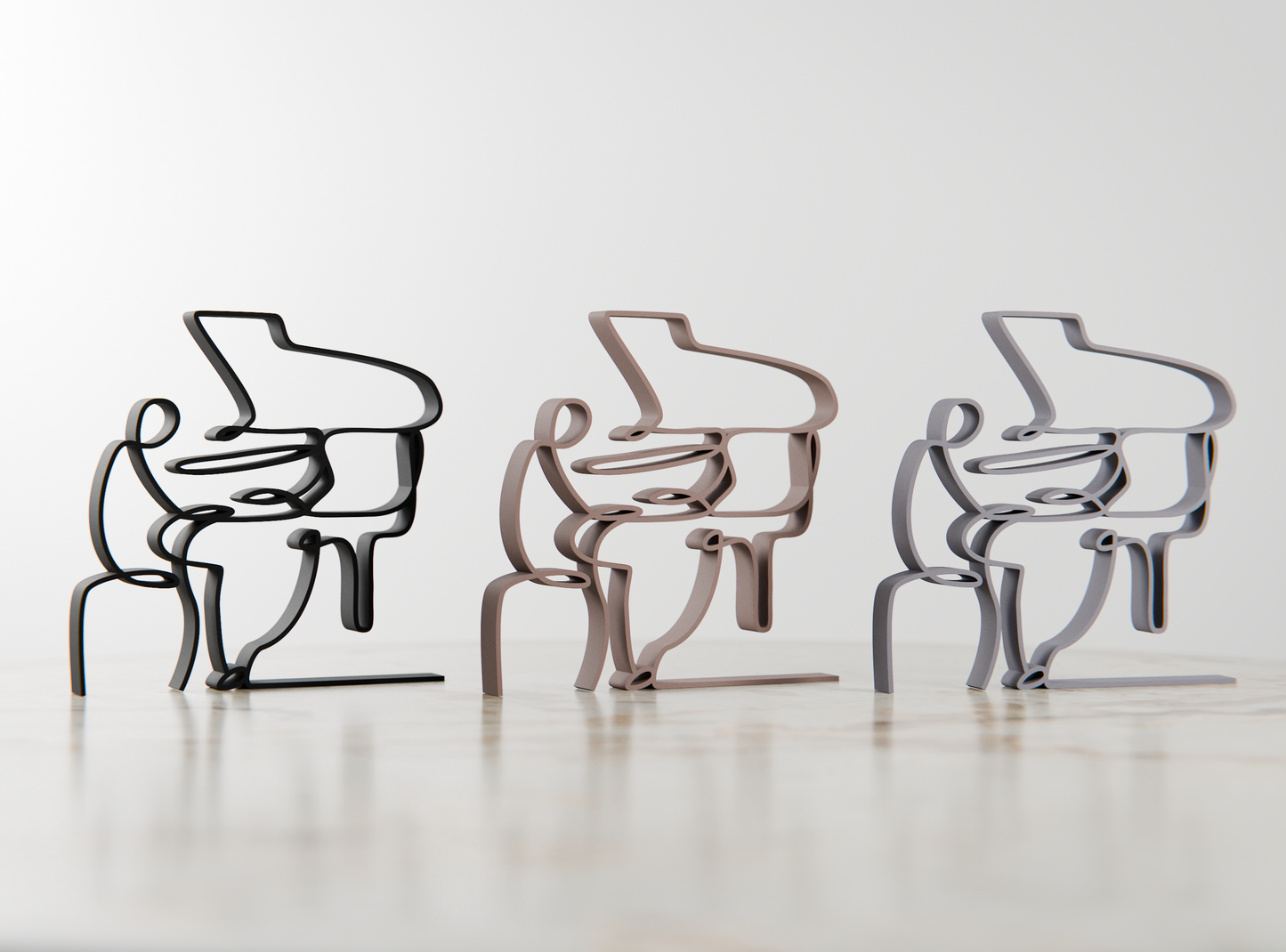 Pianist - Customized Line Art Figure