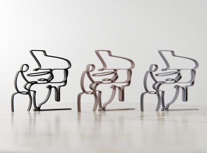 Pianist - Customized Line Art Figure