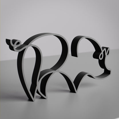 Anatolian Gift BoxPig - Line Art Figure