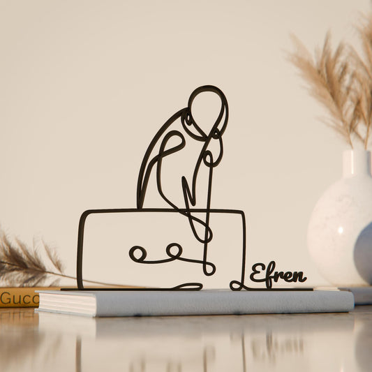 Anatolian Gift BoxPool Player - Customized Line Art Figure