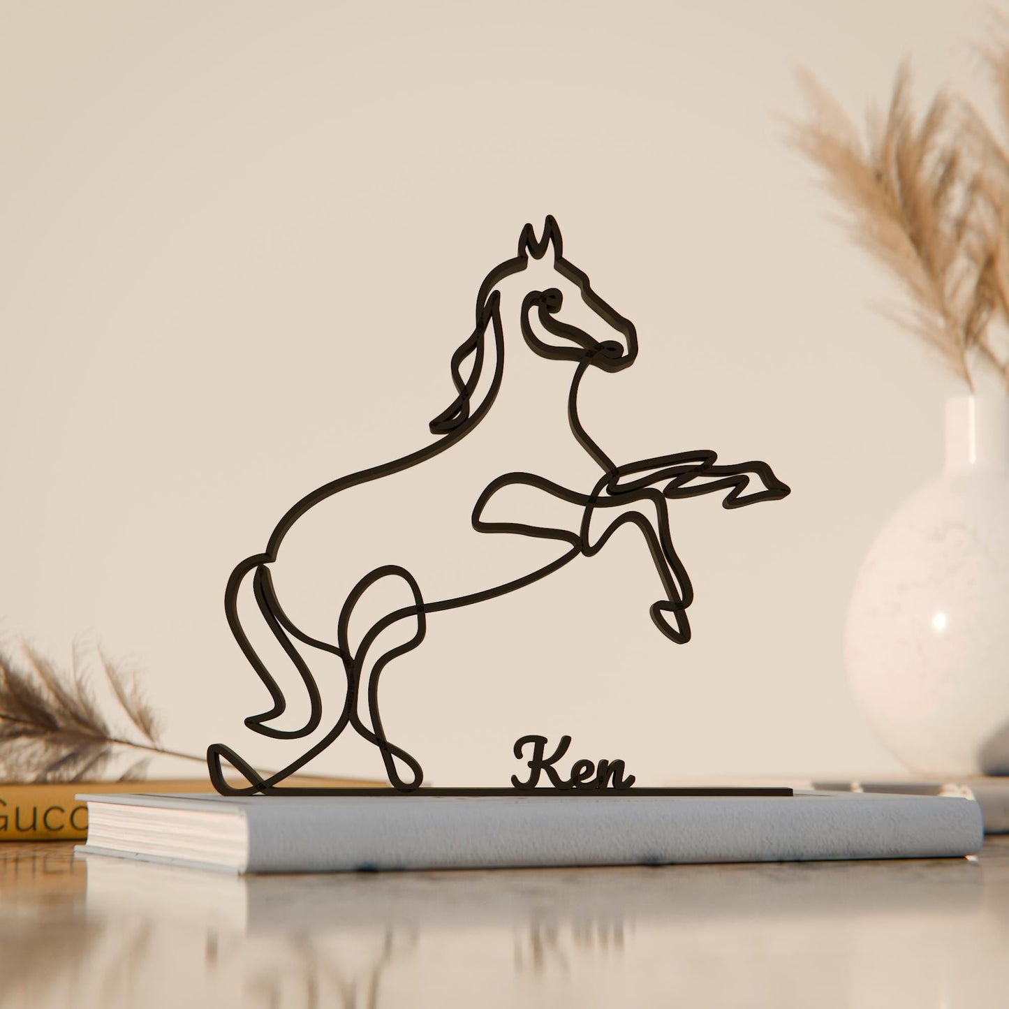 Anatolian Gift BoxPrancing Horse - Customized Line Art Figure