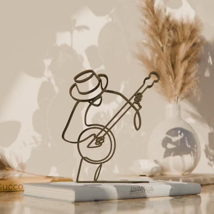 Banjo Player - Customized Line Art Figure