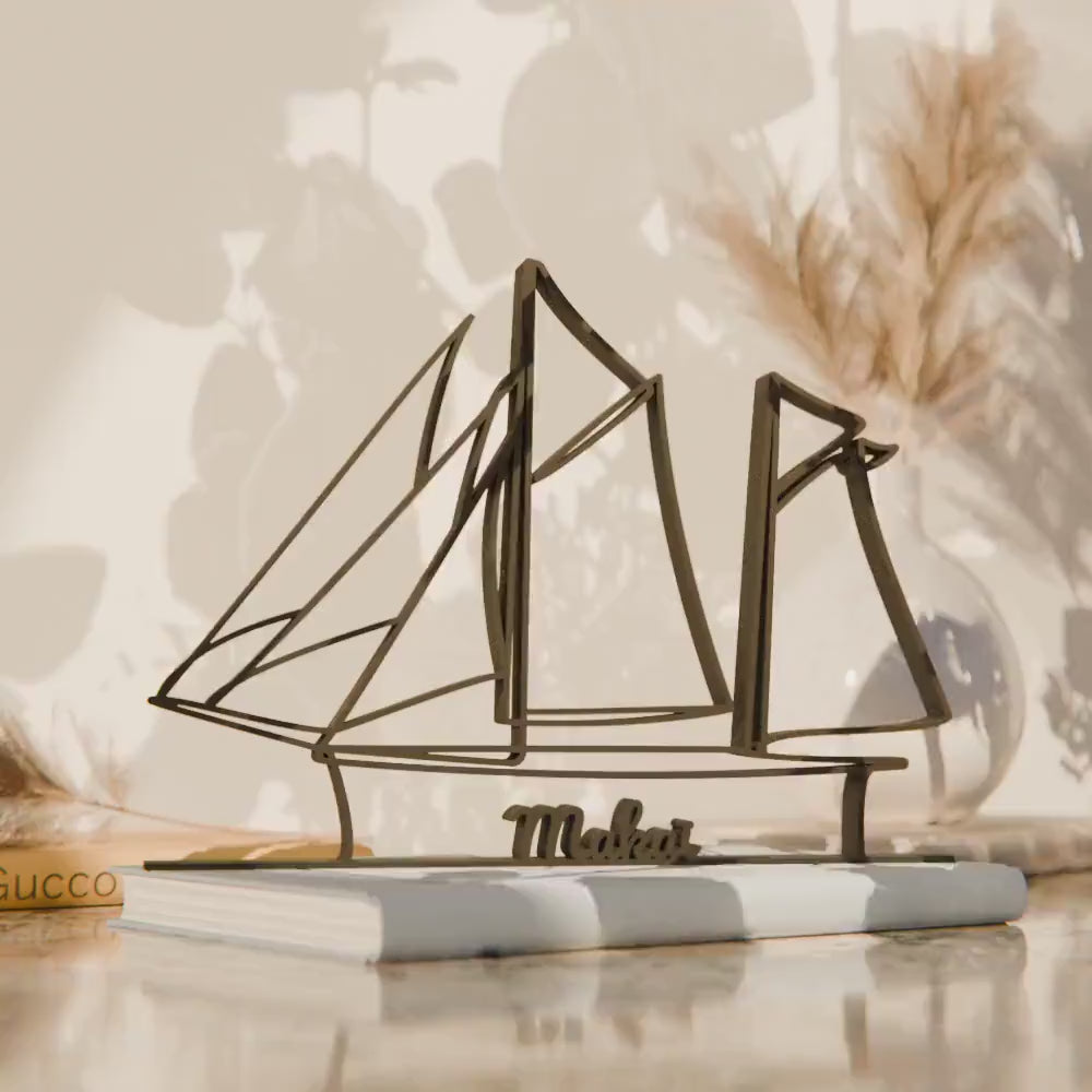 Sailboat 02 - Customized Line Art Figure