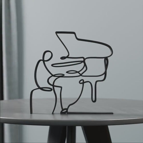 Pianist - Customized Line Art Figure
