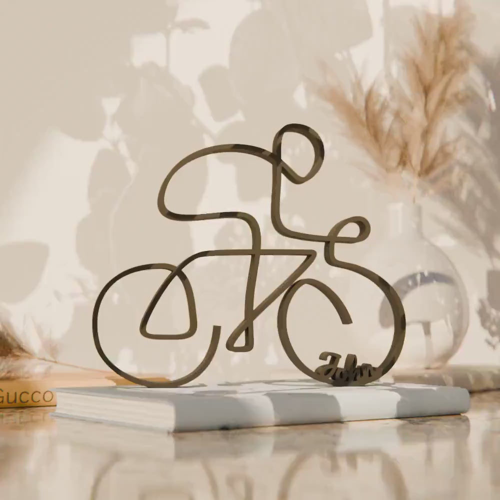 Cyclist - Customized Line Art Figure