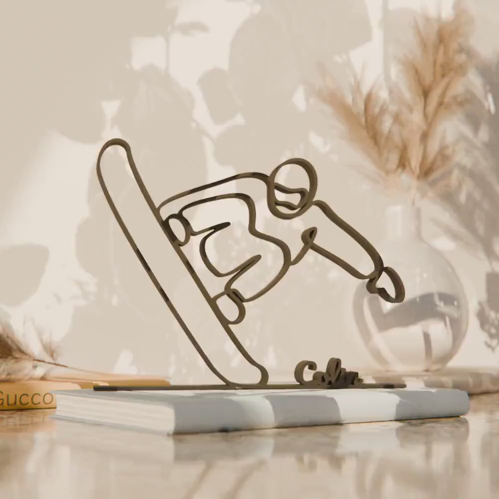 Snowboarder - Customized Line Art Figure