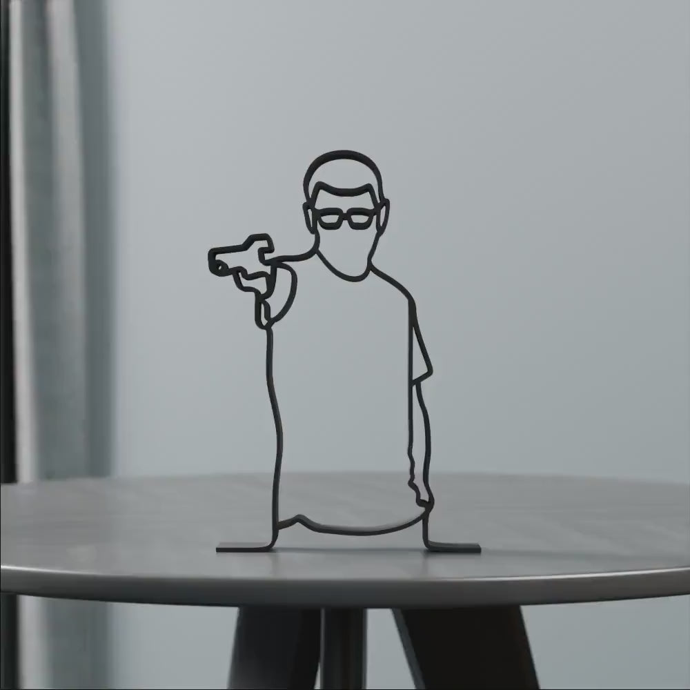 Yusuf Dikec The Shooter - Customized Line Art Figure