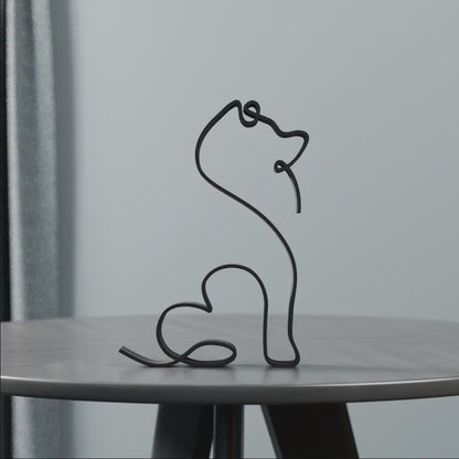 Keeshond Dog 05 - Line Art Figure