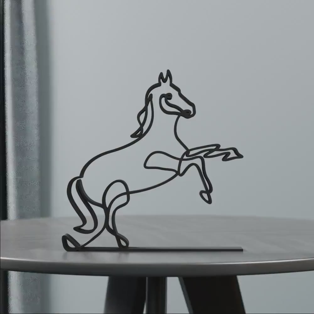 Prancing Horse - Customized Line Art Figure
