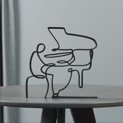 Pianist - Customized Line Art Figure