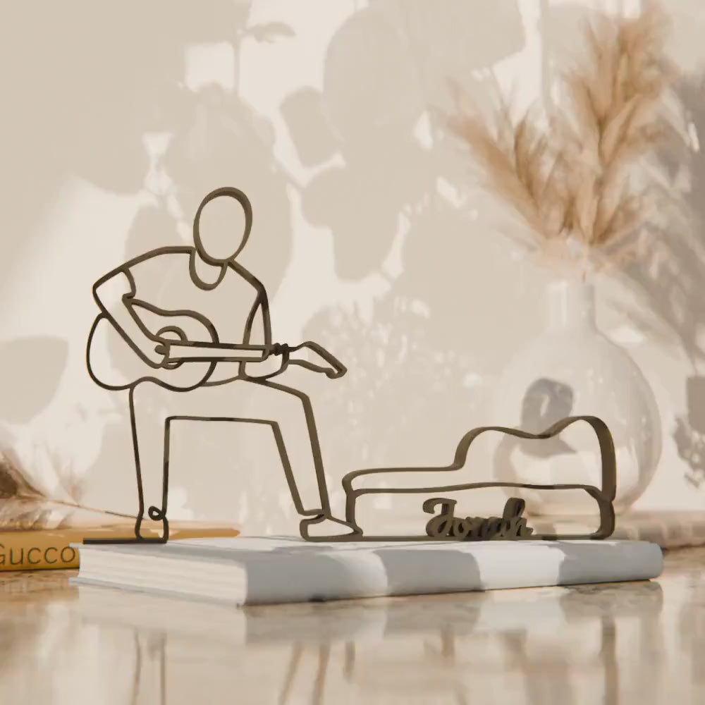 Street Musician - Customized Line Art Figure