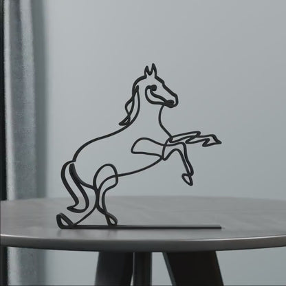 Prancing Horse - Customized Line Art Figure