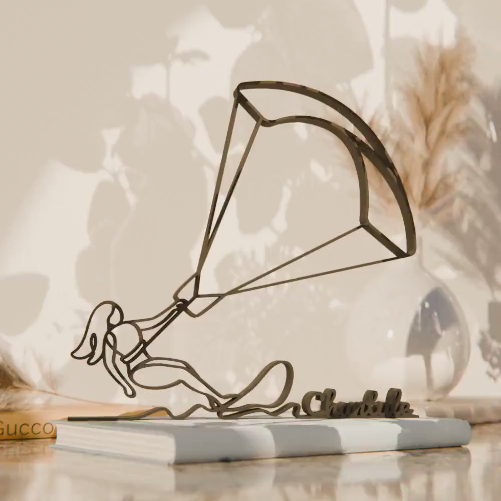 Female Kite Surfer - Customized Line Art Figure