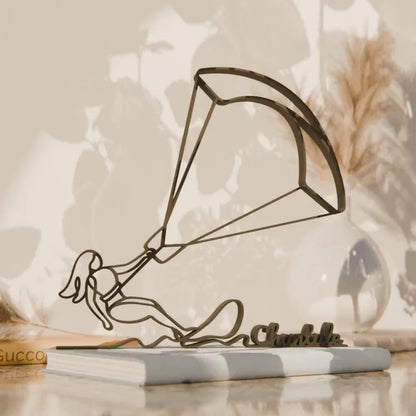 Female Kite Surfer - Customized Line Art Figure