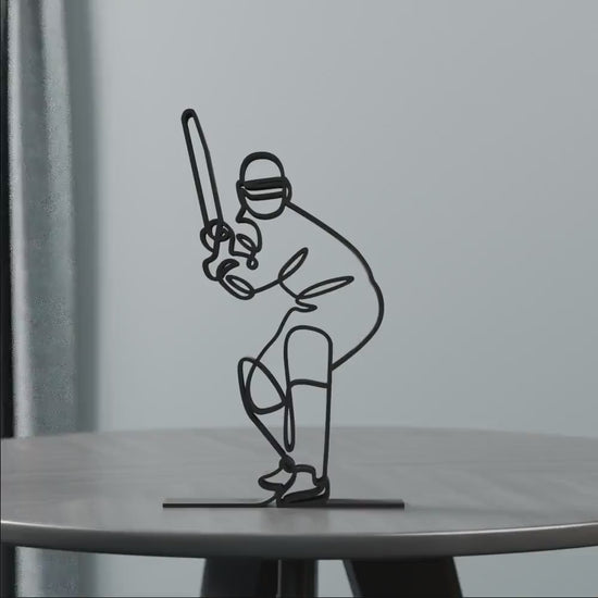 Cricketer/Cricket Player - Customized Line Art Figure