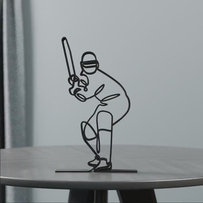 Cricketer/Cricket Player - Customized Line Art Figure