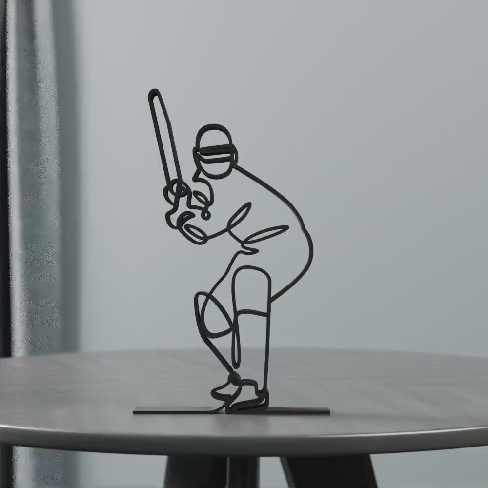 Cricketer/Cricket Player - Customized Line Art Figure