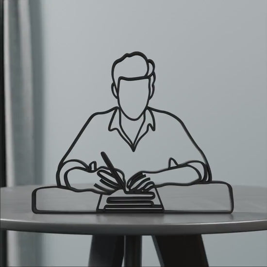 Writer - Customized Line Art Figure