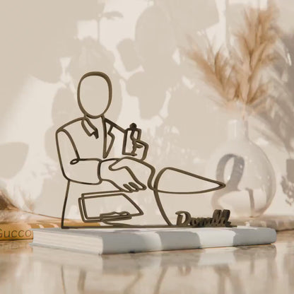 Personalized Human Resources Specialist Figure - Minimalist Line Art Sculpture