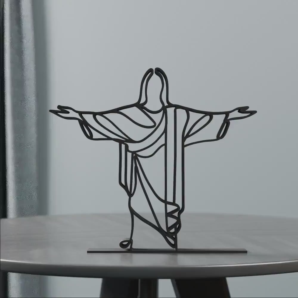 Christ the Redeemer - Customized Line Art Figure