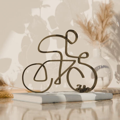 Cyclist - Customized Line Art Figure