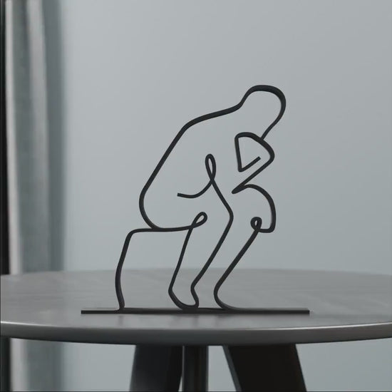 The Thinker - Customized Line Art Figure