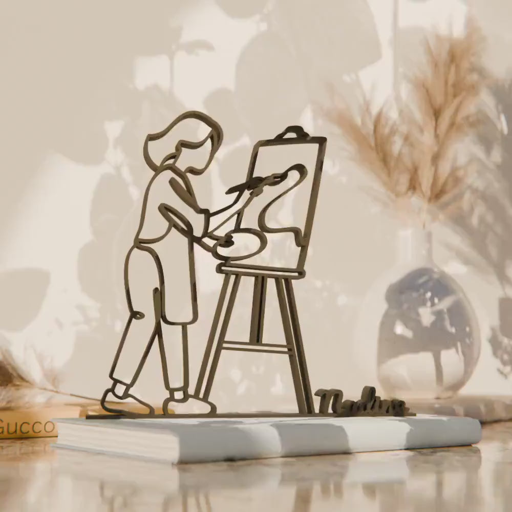 Young Female Painter Figure