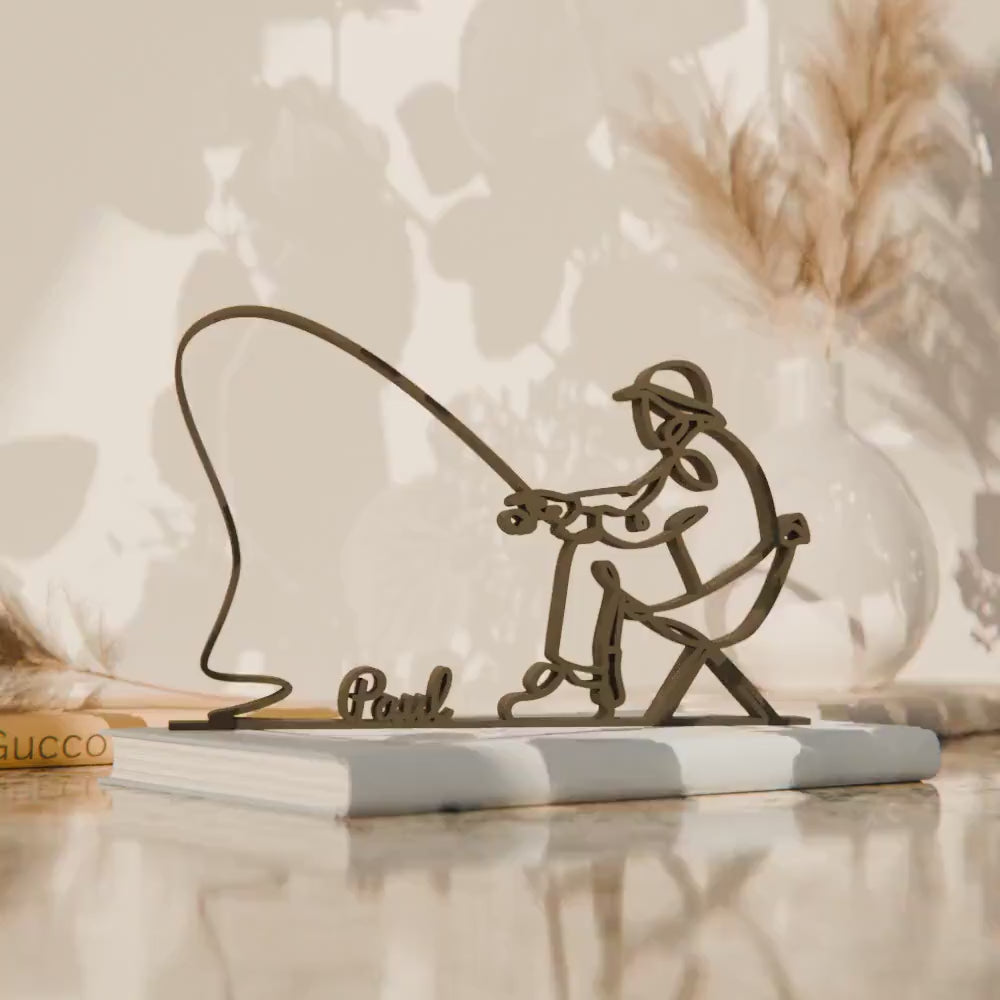 Fisherman - Customized Line Art Figure