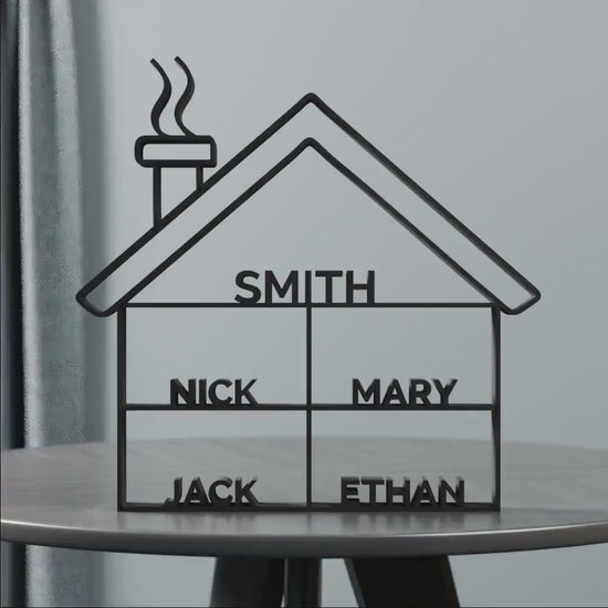 House Door Sign - Customized Line Art Figure