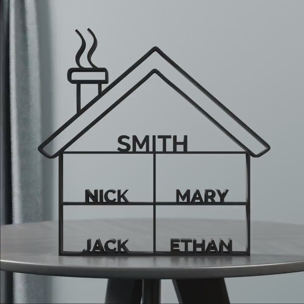 House Door Sign - Customized Line Art Figure