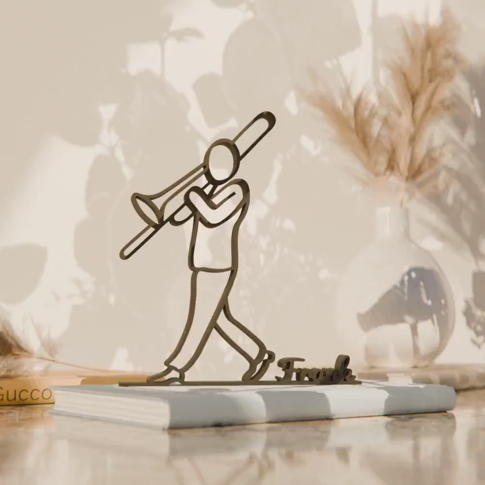 Trombone Player - Customized Line Art Figure