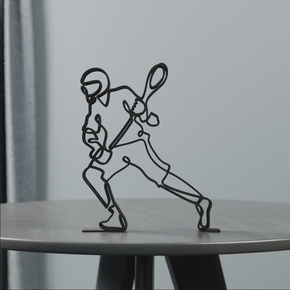 Lacrosse Player - Customized Line Art Figure