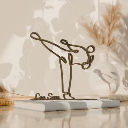 Taekwondo Practitioner - Customized Line Art Figure