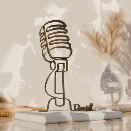 Microphone - Customized Line Art Figure