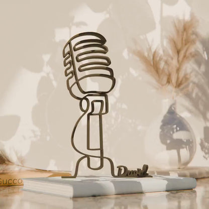 Microphone - Customized Line Art Figure