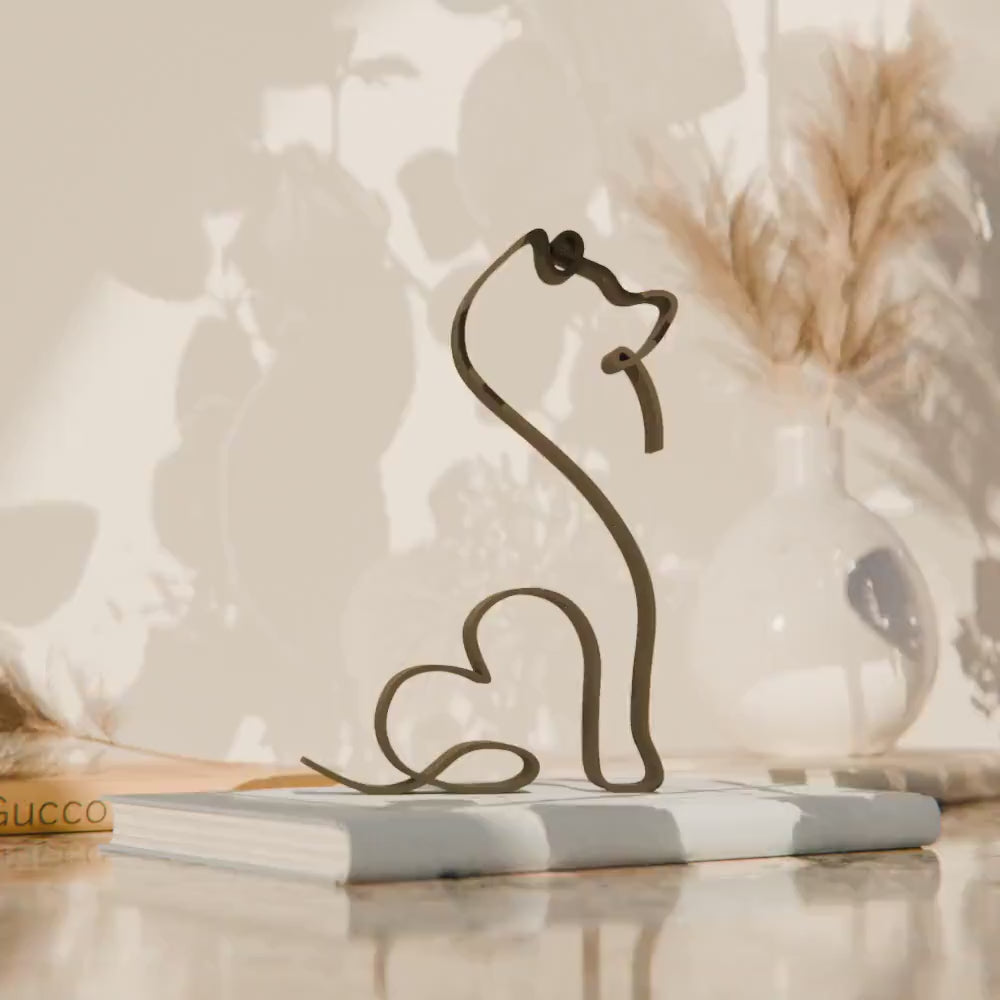 Keeshond Dog 05 - Line Art Figure