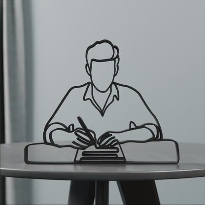 Writer - Customized Line Art Figure