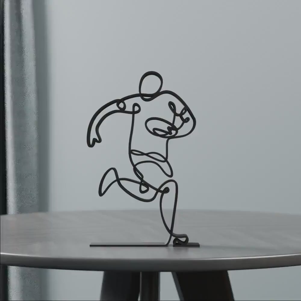 Rugby Player - Customized Line Art Figure