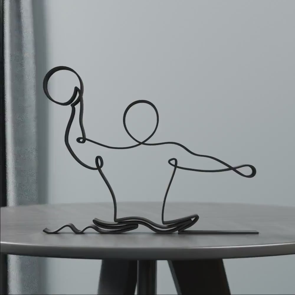 Water Polo Player - Customized Line Art Figure