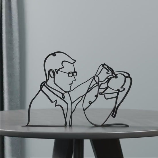 Ophthalmologist Ocular Sonographer - Customized Line Art Figure