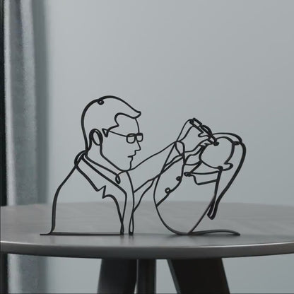 Ophthalmologist Ocular Sonographer - Customized Line Art Figure