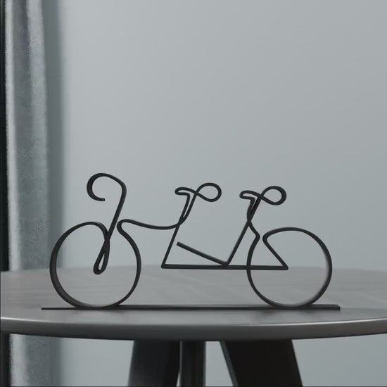 Tandem Bicycle - Customized Line Art Figure