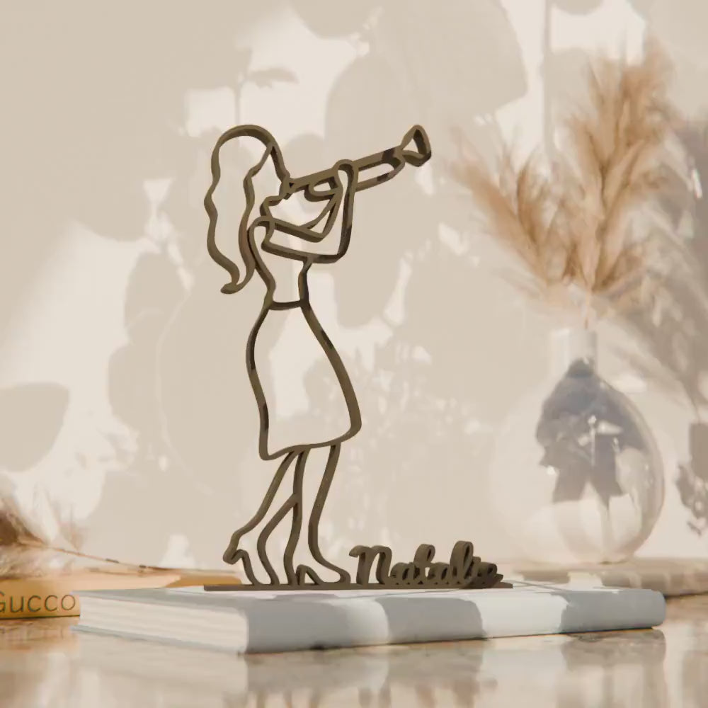 Female Trumpeter - Customized Line Art Figure