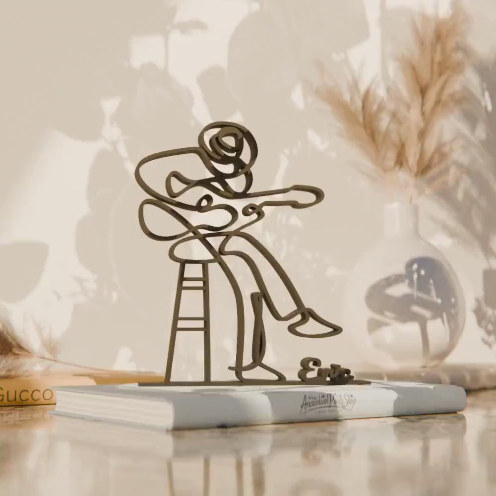 Acoustic Guitarist - Customized Line Art Figure