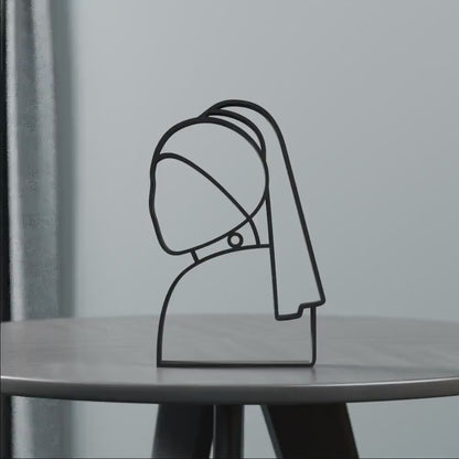 Girl With a Pearl Earring - Customized Line Art Figure