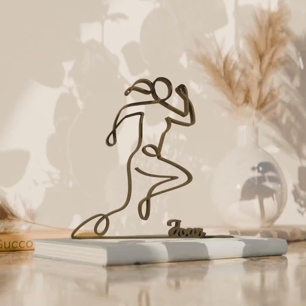 Female Runner - Customized Line Art Figure