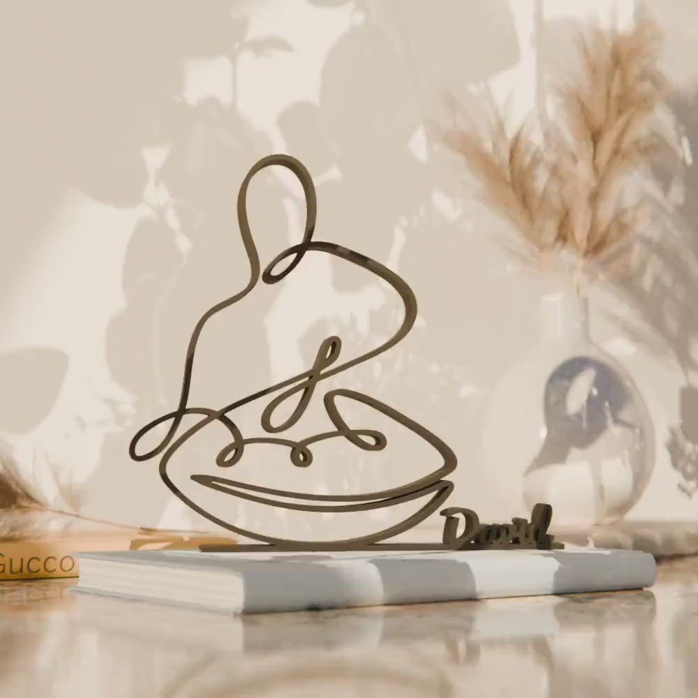 Handpan Hang Drummer - Customized Line Art Figure